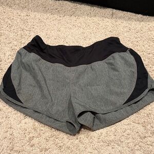 Women's Gray and Black Athletic Shorts